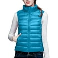 thumbnail image 2 of Yeglea Women's Quilted Puffer Vest Full Zip Stand Collar Side Pockets Lightweight Padded Sleeveless Outerwear Vests for Work Layering Fall Blue,L, 2 of 4