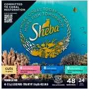 Sheba Perfect Portions Variety Pack Cuts In Gravy Cat Food, 2.6 Oz Twin-Pack Trays (24 Count)