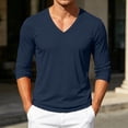 thumbnail image 4 of Trikvn Men's V Neck T Shirts Long Sleeve Casual Basic Tees Slim Fit Muscle Top Lightweight Athletic Activewear Undershirts Daily Wear Fall Spring Training, 4 of 9