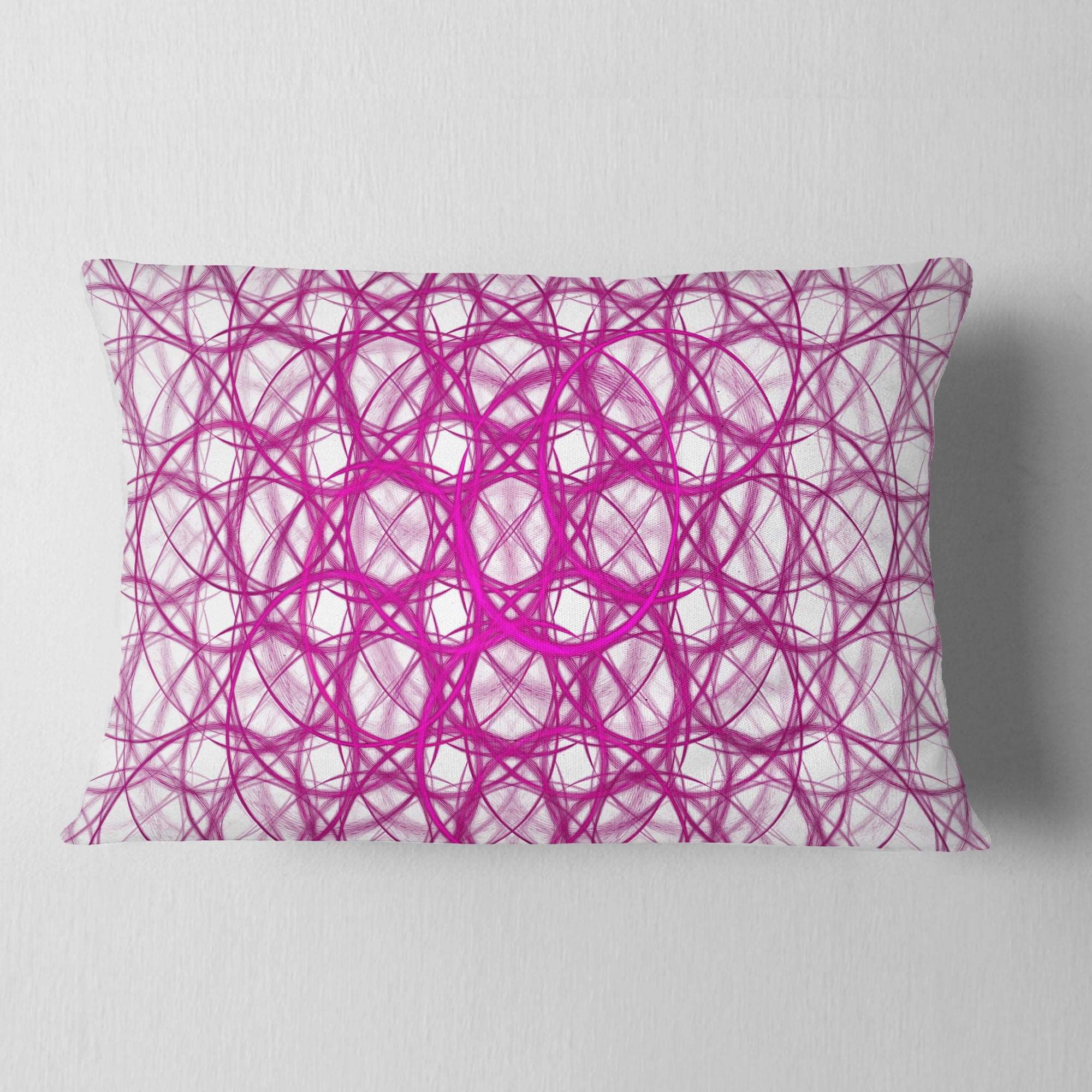 Designart Pink Unusual Metal Grill - Abstract Throw Pillow - 12x20