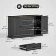 thumbnail image 3 of HOMCOM Buffet Bahut de 58 Pouces avec Station de Recharge Grain de Bois Noir, 3 of 10