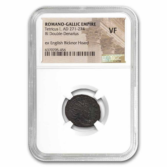 Roman Gallic Empire BI Dbl Denarius Tetricus I (271-274AD) VF NGC