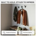 thumbnail image 2 of Wall Coat Hook Rack - Set of 3 - Black Walnut Wood Black Metal Decorative Hat Hooks for Hanging Coats - Hat Hangers for Wall, 2 of 4