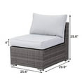 thumbnail image 2 of Cozyhom Outdoor Patio Armless Sofa Furniture Set, Patio Armless Outdoor Furniture Wicker Chairs With Cushion, Gray., 2 of 2