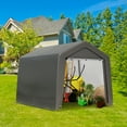 thumbnail image 3 of 8 x 8 FT Outdoor Storage Shelter Shed, Portable Garage Shelter with Roll up Zipper Door, Heavy Duty Storage Tent Shed for Motorcycle Gardening Tools, 3 of 6