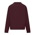 thumbnail image 6 of Momasggi Mens Quarter Zip Sweatshirt Casual Long Sleeve Stand Collar Pullover Tops Fashion Solid Color Sweatshirts Wine 3XL, 6 of 7