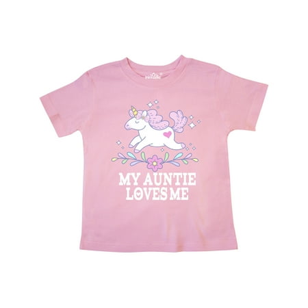 

Inktastic My Auntie Loves Me Unicorn Gift Toddler Toddler Girl T-Shirt