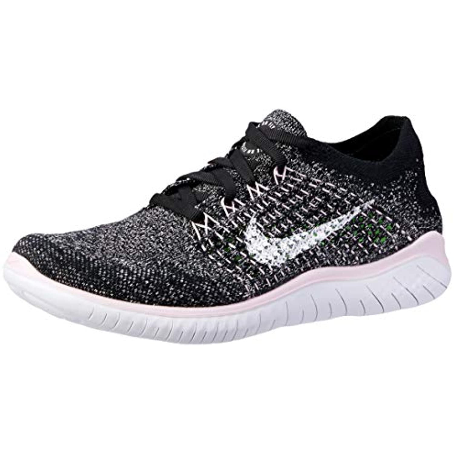 Nike Free Flyknit Women's Shoe Black/White-Pink Foam 6.5 - Walmart.com