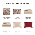thumbnail image 3 of Regency Heights Twin Size Comforter Set, 6-Piece Bed in a Bag Twin, Red Bedding Comforter Set with Comforter, Flat Sheets, Fitted Sheets with Side Pockets, 3 of 7