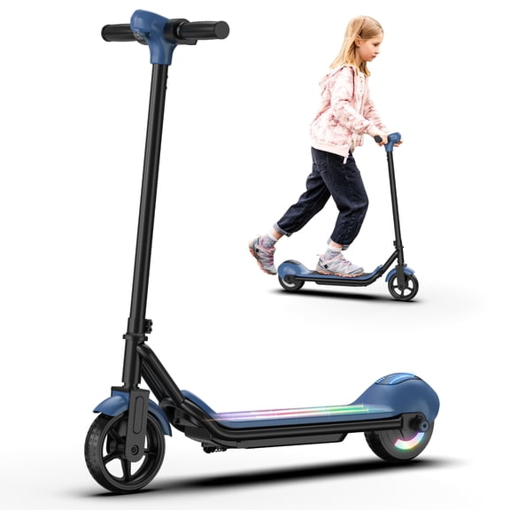 Safety-First Electric Scooter for Kids Ages 6-12, 110W Motor up to 9 MPH & 5-Mile Range, with Parent-Controlled Speed Modes & LED Safety Lights