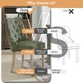 thumbnail image 6 of Farmhouse Velvet Dining Table Chair Set of 6, Rectangular Wooden Table& 6 Upholstered Diamond Tufted Parsons Chair with Nailhead Trim, Ergonomical Armless Chair Set for Dining Room, Kitchen, 6 of 9