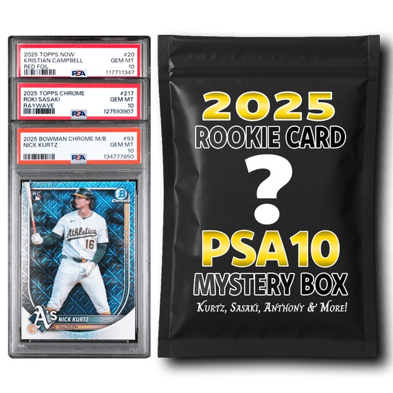 PSA 10 Graded 2025 MLB Baseball Rookie Card Mystery Box (Kurtz, Misiorowski, Anthony, Roki & More!)