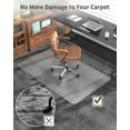 thumbnail image 4 of Frosted Clear Chair Mat for High Pile Carpet Hardwood Floor, 34.6x47.2 Inch Heavy Duty Office Chair Mat, Non-Slip Desk Floor Protector for Rolling Chairs Home Office, Brown, 4 of 13