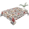 thumbnail image 2 of Orange Red Leaf Table Cloth Waterproof Tablecloths, Vintage Farmhouse Boho Pastoral Tribal Tablecloth Dining Table Cover for Kitchen Party Tabletop Outdoor, Rectangle Tablecloth 52x70 Inch, 2 of 9