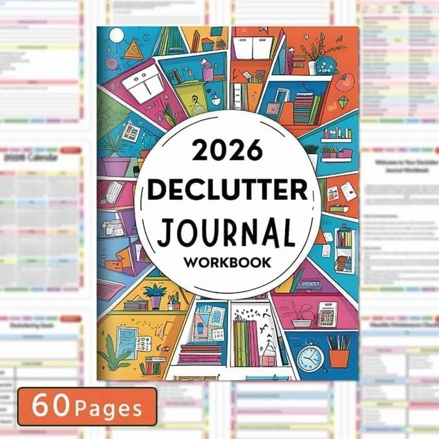 2026 Declutter Journal Workbook | Transform Your Home in 52 Weeks, 60 Page Guided Organization Planner, Prompts, Checklists, and Reflection Tools for Home & Life (1book,5 Colored Pen)