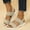 Beige, variant on Women's Orthopedic Sandals – Breathable Knit Mesh, Wedge Heel & Soft Sole for Support | Wide Fit, Adjustable Straps | Summer Casual Walking Shoes