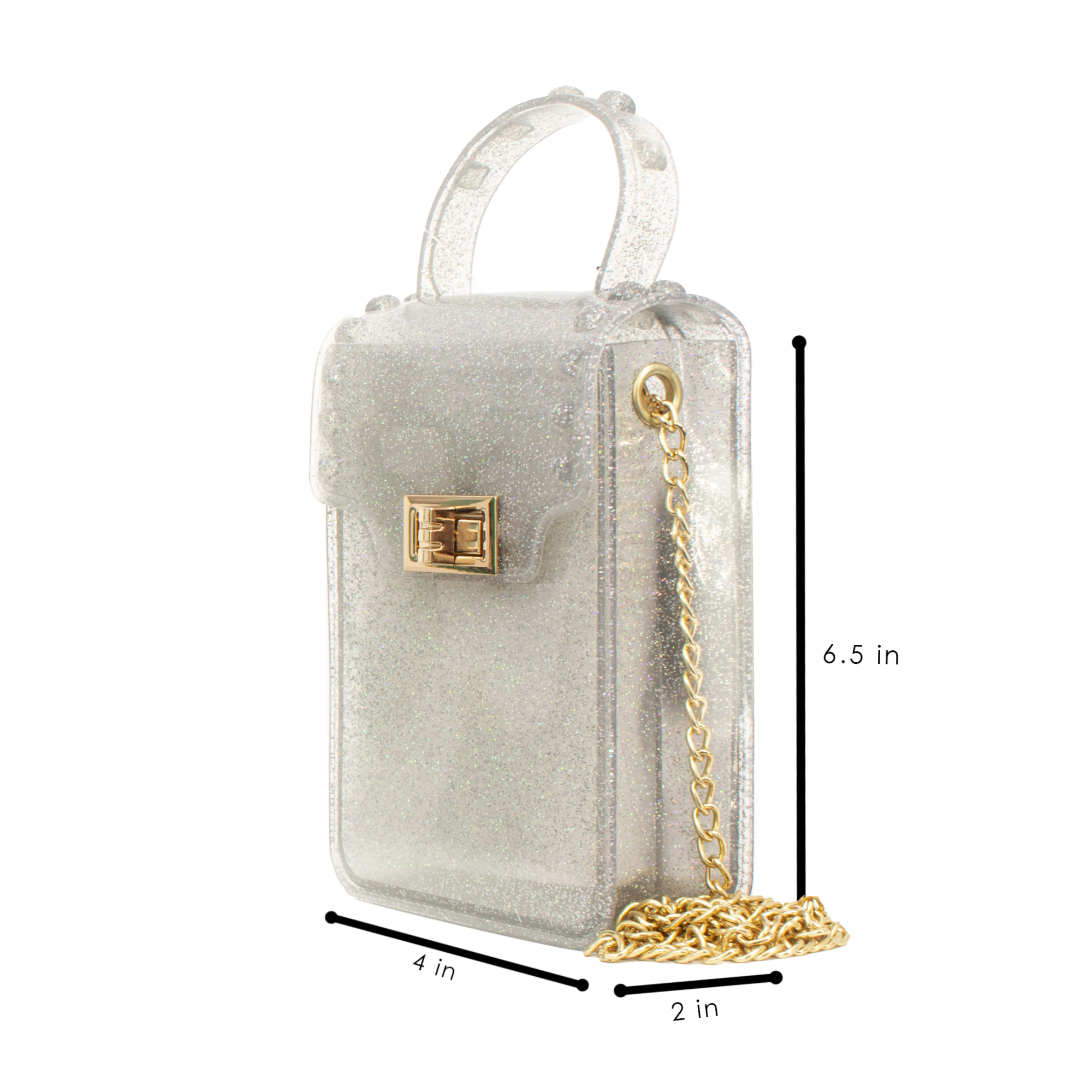 Olivia and Kate Women’s Small Silver Jelly Purse Crossbody Everyday Shoulder Bag