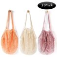thumbnail image 3 of MODANU Mesh Bags Cotton Mesh Grocery Bags Net Cotton String Shopping Bag Tote Pack of 3, 3 of 10