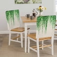 thumbnail image 5 of Green Eucalyptus Leaves Chair Covers Set of 8 Summer Watercolor Plants Linen Chair Back Covers Stretch Removable Washable Slipcovers Protector for Dining Room Kitchen Party Decor, 5 of 9
