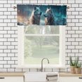 thumbnail image 3 of Wolf Curtain Valances Winter Wildlife Animal Mountain Forest Tree Night View Privacy Window Valances for Living Room Kitchen 54 by 18 in, 1 Panel, 3 of 6