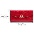thumbnail image 2 of Cartera de cuero Minnieouse para mujer con botón a presión tarjetero Rectangular Rojo Tipo 1, 2 of 6
