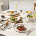 thumbnail image 3 of ALOFMO Stoneware Dinnerware Sets, Plates and Bowls Sets, Dish Set for 4, 12 Piece Dinner Set, Plate Sets for Kitchen, White, 3 of 12