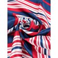thumbnail image 3 of Women Polyester Striped Pattern Square Scarf Kerchief Blue Red White, 3 of 3