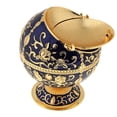 thumbnail image 3 of segolike Wind Ashtray, Portable Mini Ashtray Made of , Round Ball, Embossed Pattern, Royalblue Rose, 3 of 9