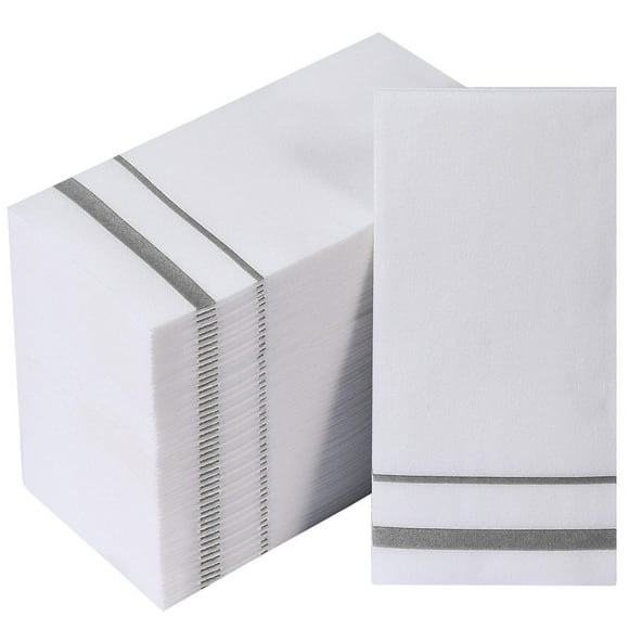 FOCUSLINE 200 Linen Feel Disposable Bathroom Napkins, Soft and Absorbent Paper Guest Towels, Cloth-Like Hand Towels Decorative Paper Napkins for Parties, Weddings, Dinne