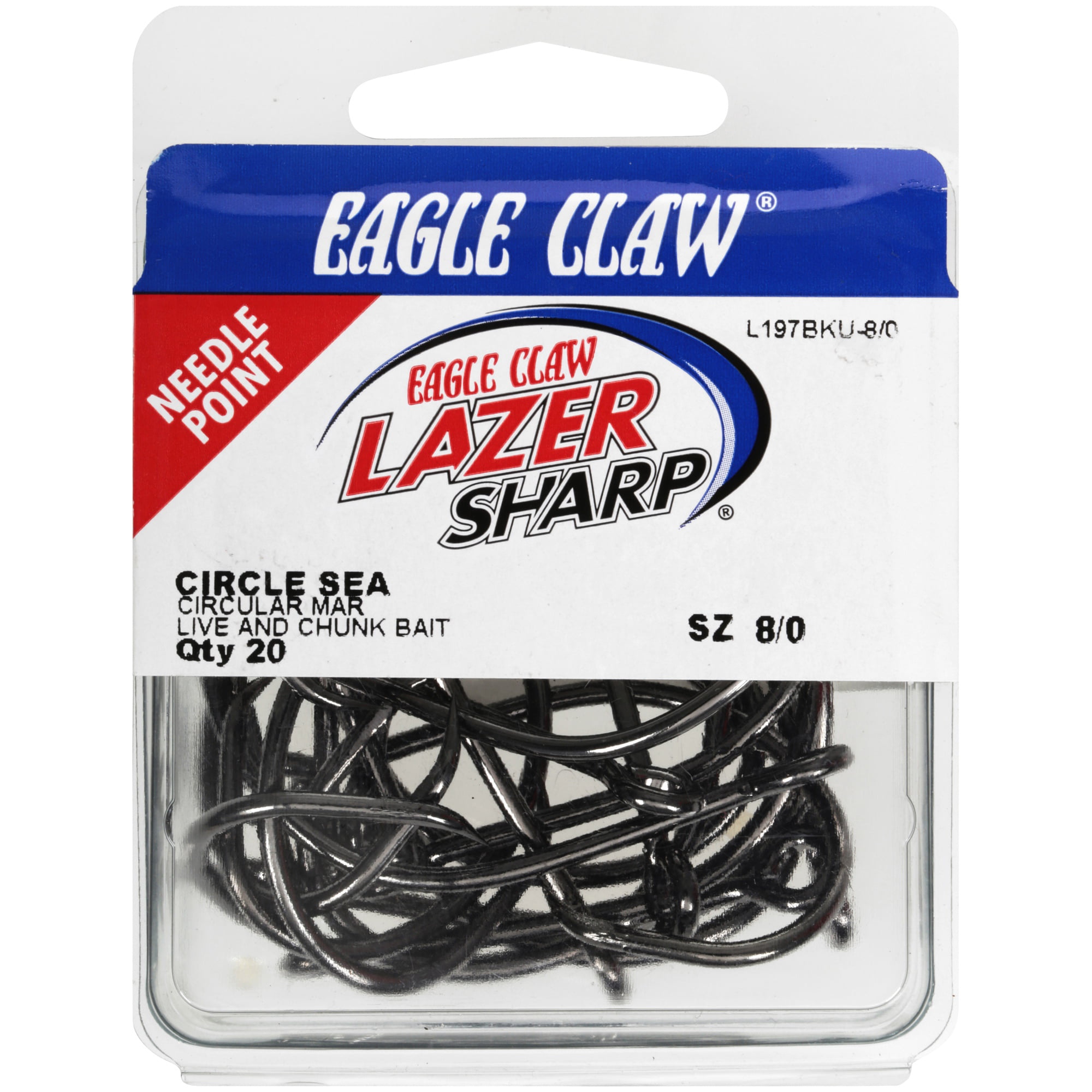 Eagle Claw L702GH-4 Lazer Sharp Circle Sea Hook Size 4 Needle