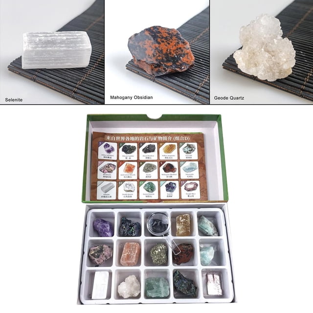 Colección de rocas y minerales 15 Uds CUTICAT Cristal de piedras preciosas