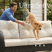LayinSun 5 Pieces Patio Outdoor Conversation Set, Wicker Furniture Set with Swivel Chairs and Ottomans 4-Seat