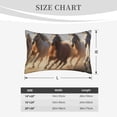 thumbnail image 4 of Sikiie Horses running Print Plush Pillow Cover, Wrinkle-proof and Stain-resistant Pillow Protector without Pillow Core, Home Decoration-16"x24", 4 of 6