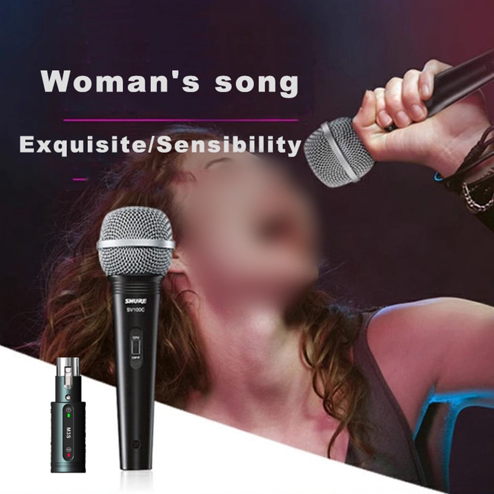 High-Resolution Wireless Microphone Adapter 164ft Range & Built-in Mic Booster Wireless Mic Converter Adapter Microphone Parts