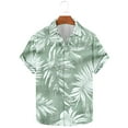thumbnail image 2 of AHTJRT Men's Cuban Collar Shirt Monstera Leaf Variations Cozy Bonfire Nights Multicolor 2XL, 2 of 5