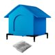 thumbnail image 1 of Casa para gatos para exteriores, refugio para gatos, tienda de campaña acogedora, resistente al viento, con patas elevadas y aislante para patio en in, 1 of 9