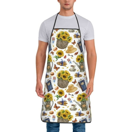 

Matuu Picnic for Cooking Apron for Men and Women Adjustable Strap and Waist Ties for Baking Cooking Gardening