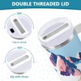 thumbnail image 3 of Yayeee 30oz Stainless Steel Tumbler with Straw and Handle Double-Wall Insulated Travel Water Bottle, Abstract Mountain, 3 of 8