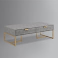 thumbnail image 4 of Nicole Miller Jaheim Faux Shagreen Coffee Table with 2 Drawers, Grey/Gold, 4 of 8
