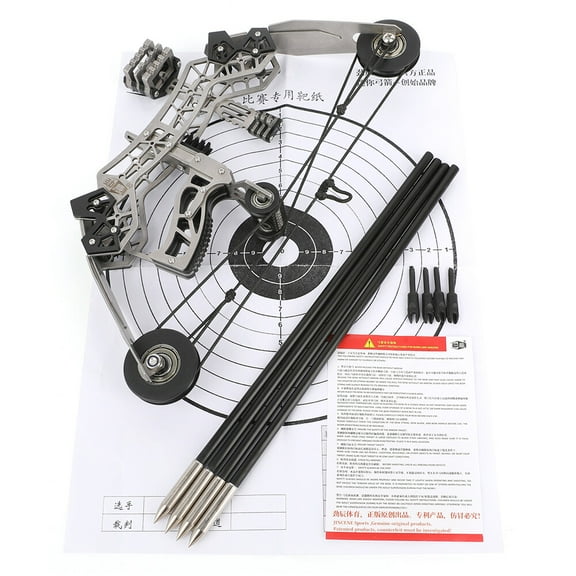 AMEYXGS Archery 10" Mini Compound Bow Kit Arrows 12lbs Target Shooting Archery Gift Pocket Bow