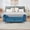 Blue, variant on Dtwnek 62.2 Inch Soft Velvet Storage Bench with Wood Frame, Suitable for Bedroom, Living Room, Beige