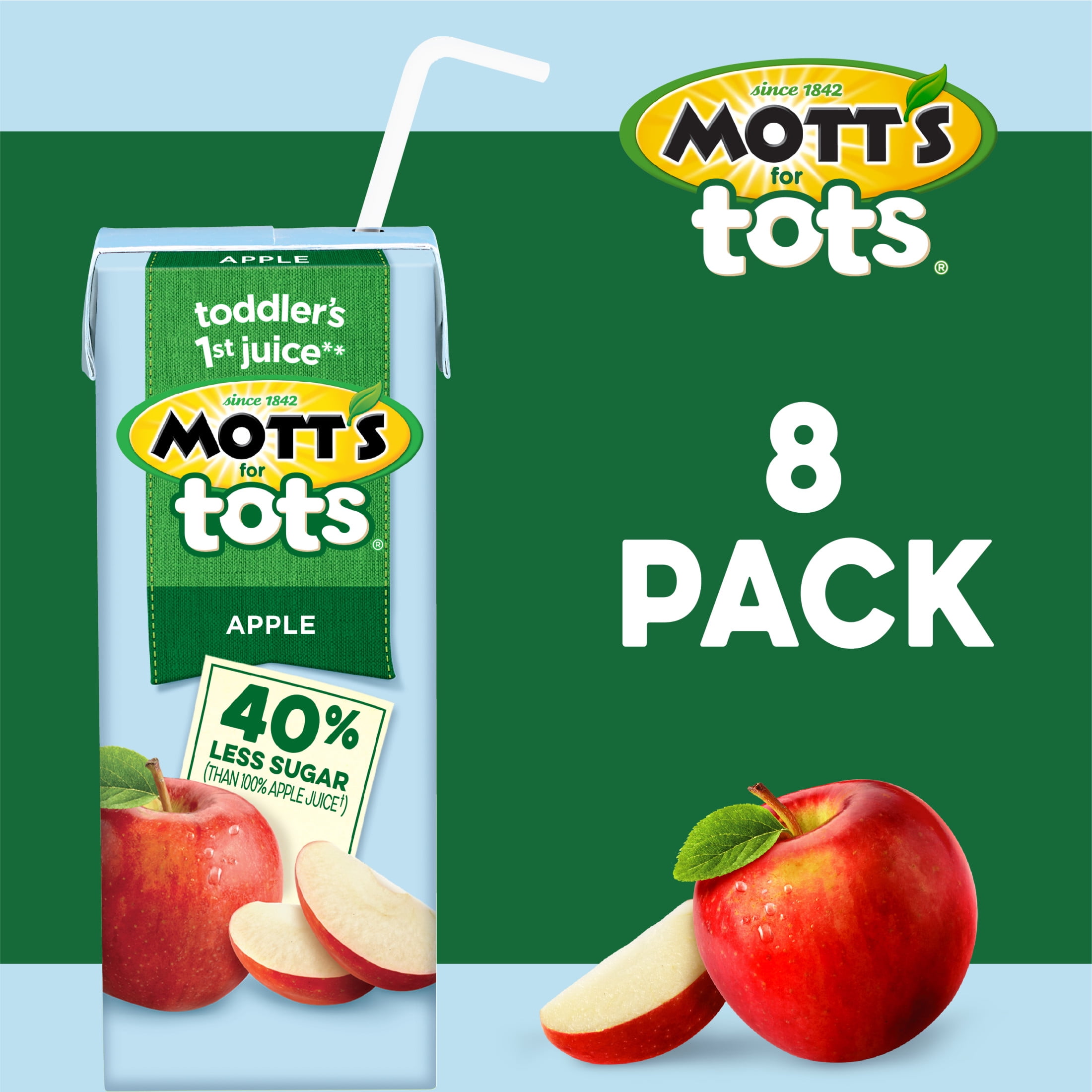 Mott's for Tots Apple Juice, 6.75 Fluid Ounce, 8 Count Boxes