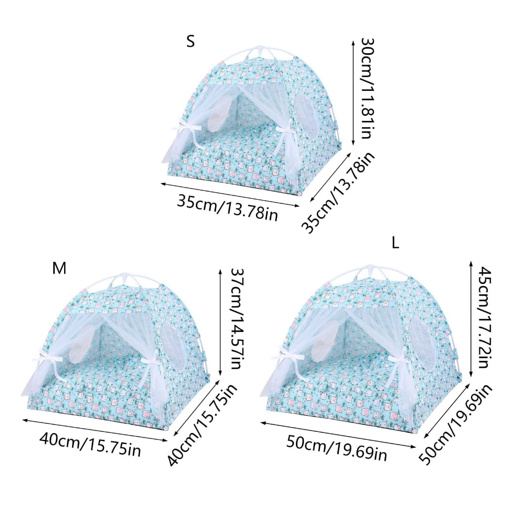 Pet Tent House Portable Removable Breathable Teepee Dogs Cats Indoor Outdoor Kennels for Camping