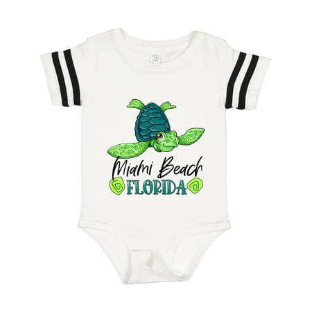 

Inktastic Miami Beach Florida Happy Sea Turtle Gift Baby Boy or Baby Girl Bodysuit