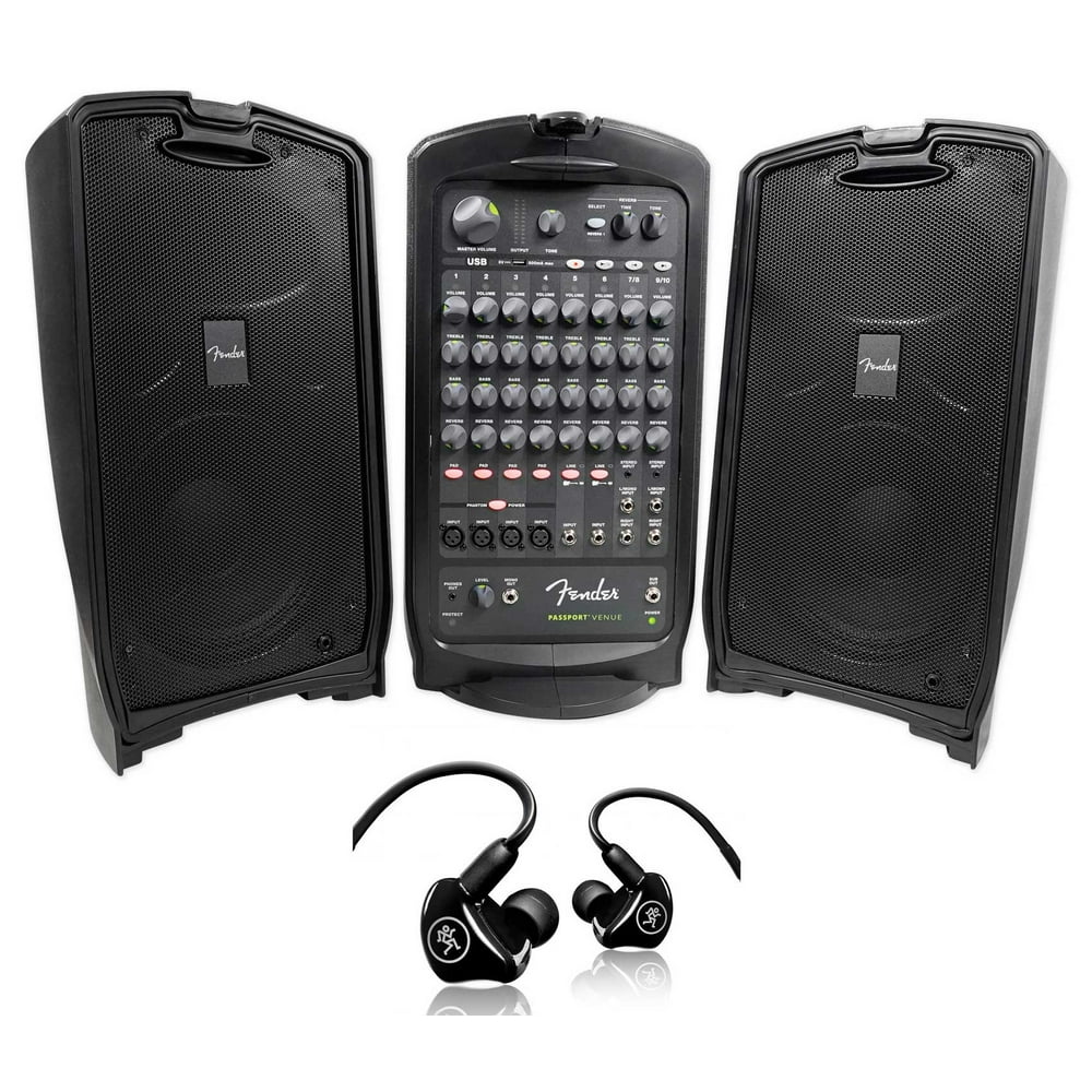 FENDER PASSPORT VENUE, 600w Portable 10" PA DJ Speaker System+Mackie