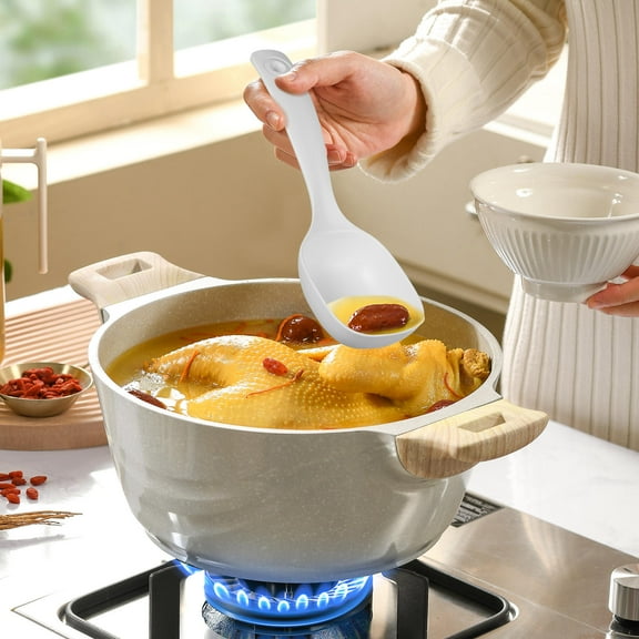 TABLETREANDS Soup Ladle Pp White 2Pcs 8.3X2.6X1.6In For Water And Soup Handling