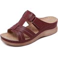 thumbnail image 1 of Sandalias de cuña para mujer, sandalias de plataforma sin cordones de verano, cómodas sandalias de cuero tipo mula para caminar., 1 of 4