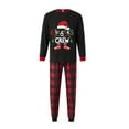 thumbnail image 2 of Qiylii Christmas Pajamas Set for Family Matching, Parent-Child Long Sleeve Letters Print T-shirt with Plaid Pants Sleepwear Loungewear for Women Men Adult Kids Baby Holiday Pjs, 2 of 3