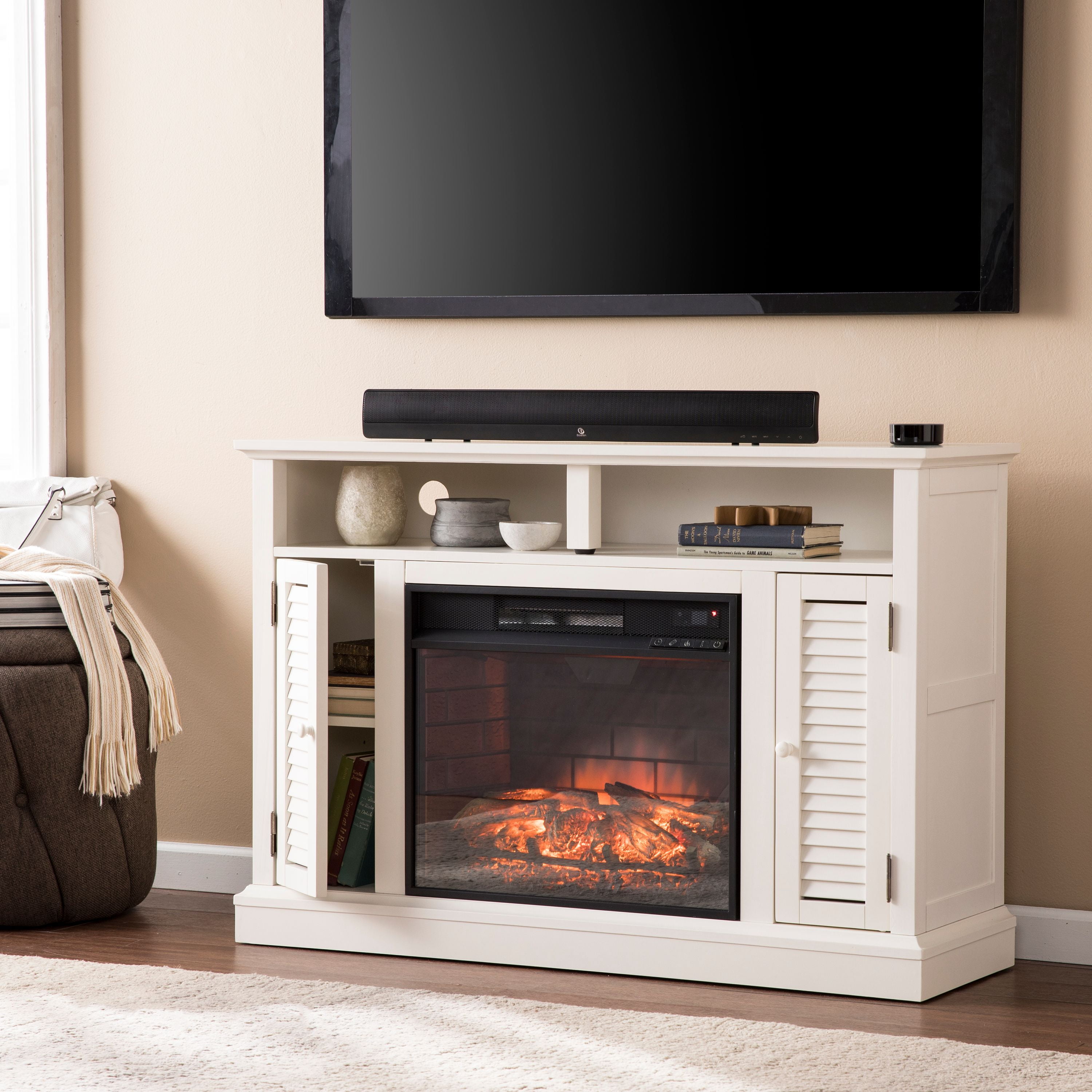 Joash Infrared Electric Media Fireplace For Tv S Up To 48 Antique Joash Infrared Electric Media Fireplace For Tv S Up To 48 Antique White