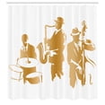 thumbnail image 3 of Ambesonne Vintage Shower Curtain, Jazz Band Blues Music, 69"Wx75"L, Sand Brown White, 3 of 5